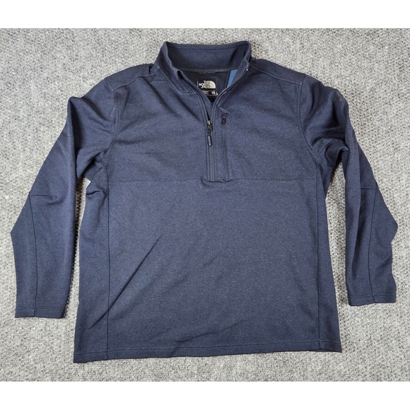 The North Face Mens XXL Navy Blue 1/4 Zip Fleece Pullover Sweatshirt - Picture 2 of 8